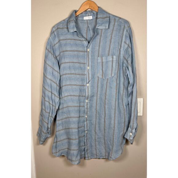 NWOT Free People x CP Shades Mixed Plaid Linen Double Cloth Top L $250 - Picture 4 of 12